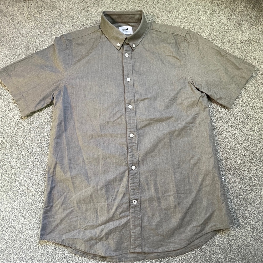 NNO7 Mens Cotton Button down SS Shirt Size M